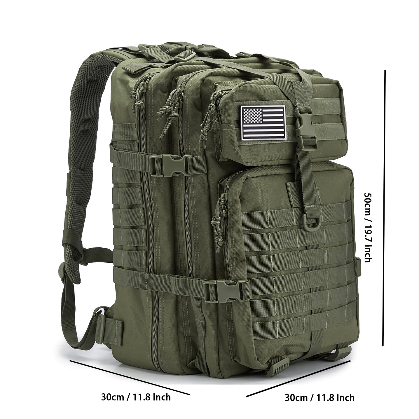 QT&QY 45L Molle Hiking Backpack for Men, Heavy-Duty 900D Outdoor Travel Daypack & Camping Work Bag