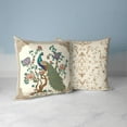thumbnail image 3 of Lavish Peacock Throw Pillow with Removable Cover in Beige 16x16, 3 of 5