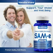 NasaBeahava Pure SAM-e Supplement for Brain, Liver, and Joint Support, 1500mg, 90 Capsules