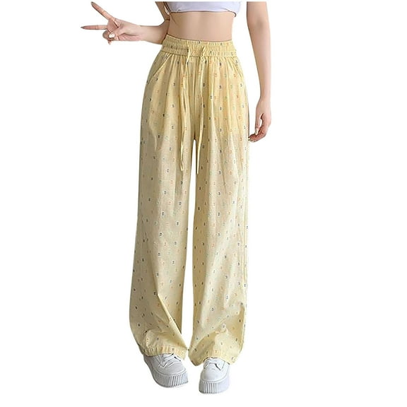 Zuesphe Lounge Pants Women Wide Leg Summer Capri Pants for Women 2025 Womens Lounge Pants Tall Cargo Pants Women High Waisted Plus Size My Orders