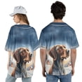 thumbnail image 5 of Hello Winter German Shorthaired Pointer Welcome Snowy Night Watercolor Vintage All Over Print 3D Baseball Shirt GSP Lover Dog Gift Softball Sport - 01011, 5 of 6