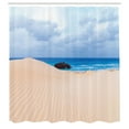 thumbnail image 3 of Ambesonne Beach Shower Curtain, Wreck Boat on the Coast, 69"Wx75"L, Blue Cream, 3 of 5