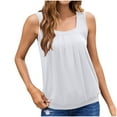 thumbnail image 7 of AherBiu Camisole Tops for Women Square Neck Wide Strap Summer Casual Ruched Loose Tank Tops Sleeveless Tshirts, 7 of 7