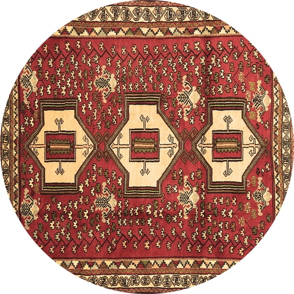 Ahgly Company Indoor Round Persian Brown Traditional Area Rugs, 6' Round