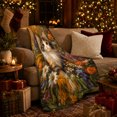 thumbnail image 3 of Adorable Kitten Wildflower Scene Cute Cat Floral, Cozy Woodland Scene, Warm Flannel Blanket for Living Room and Bedroom, Cat Lovers Just Because Gift, Botanical Home Decor, 3 of 9