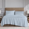 thumbnail image 4 of Color Sense 3-Piece Brushed Percale Cotton Blend Bedsheet Set, Cool & Crisp, Breathable, Wrinkle Resistant, Twin XL Blue, 4 of 12