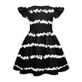 thumbnail image 3 of Abcomgle Summer Dress for Girls 7-8 Casual A-Line Flutter Sleeve Midi Dress Striped Crew Neck Swing Loose Sundresses for 4-14t Kids,Black, 3 of 4
