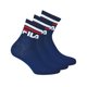 thumbnail image 1 of FILA Calcetines unisex, 3 Pares de Quarter - Calcetines cortos, Sport, Puño con Logo, uni Azul 39-42, 1 of 2