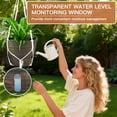 thumbnail image 6 of FIASON 2 Pack Bronze 10 Inch Round Hanging Planters with Visible Water Level, Drainage Holes, Removable Tray,Self-Watering Hanging Planters for Indoor Outdoor, 6 of 10