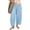 Light Blue, variant on Abomasnow Women's Cotton and Linen Barrel Pants Elastic High Waist Drawstring Wide Leg Pants Casual Lightweight Streetwear Pants with Pockets
