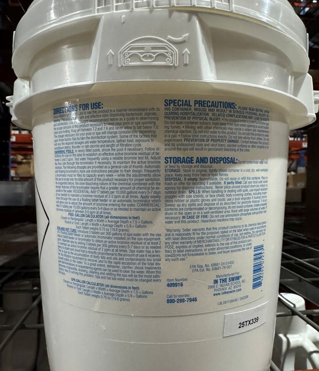 In The Swim Bromine Plus Tablets and Bromine Booster Bundle: 25 Pound Bucket of 1-inch Bromine Tablets and 2 Pound Brom Booster for Spas & Hot Tubs BP25_BB1