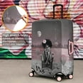 thumbnail image 2 of African American Black Girl Thick Trolley Luggage Protective Cover Pink and Black Beach Paris Eiffel Tower Suitcase Cover Fit 29-32 Inch Luggage, 2 of 6