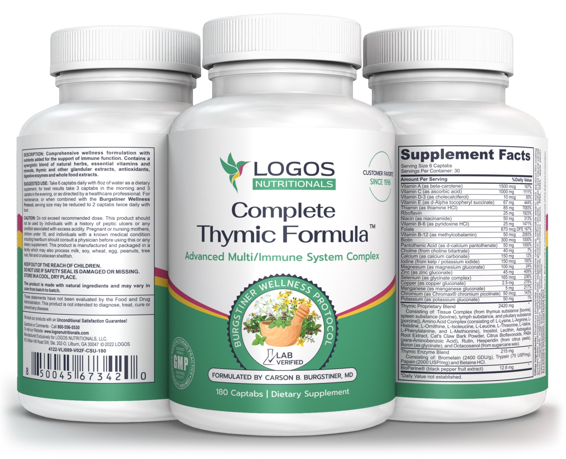 Logos Nutritionals Complete Thymic Formula™, Comprehensive Multivitamin