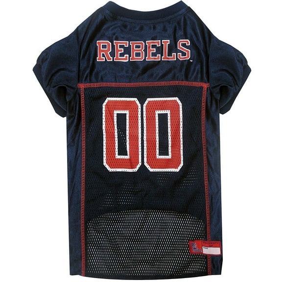Pets First Collegiate Mississippi Rebels Football/Basketball Mesh Jersey for Pet Dog. available in 40 Teams - Medium