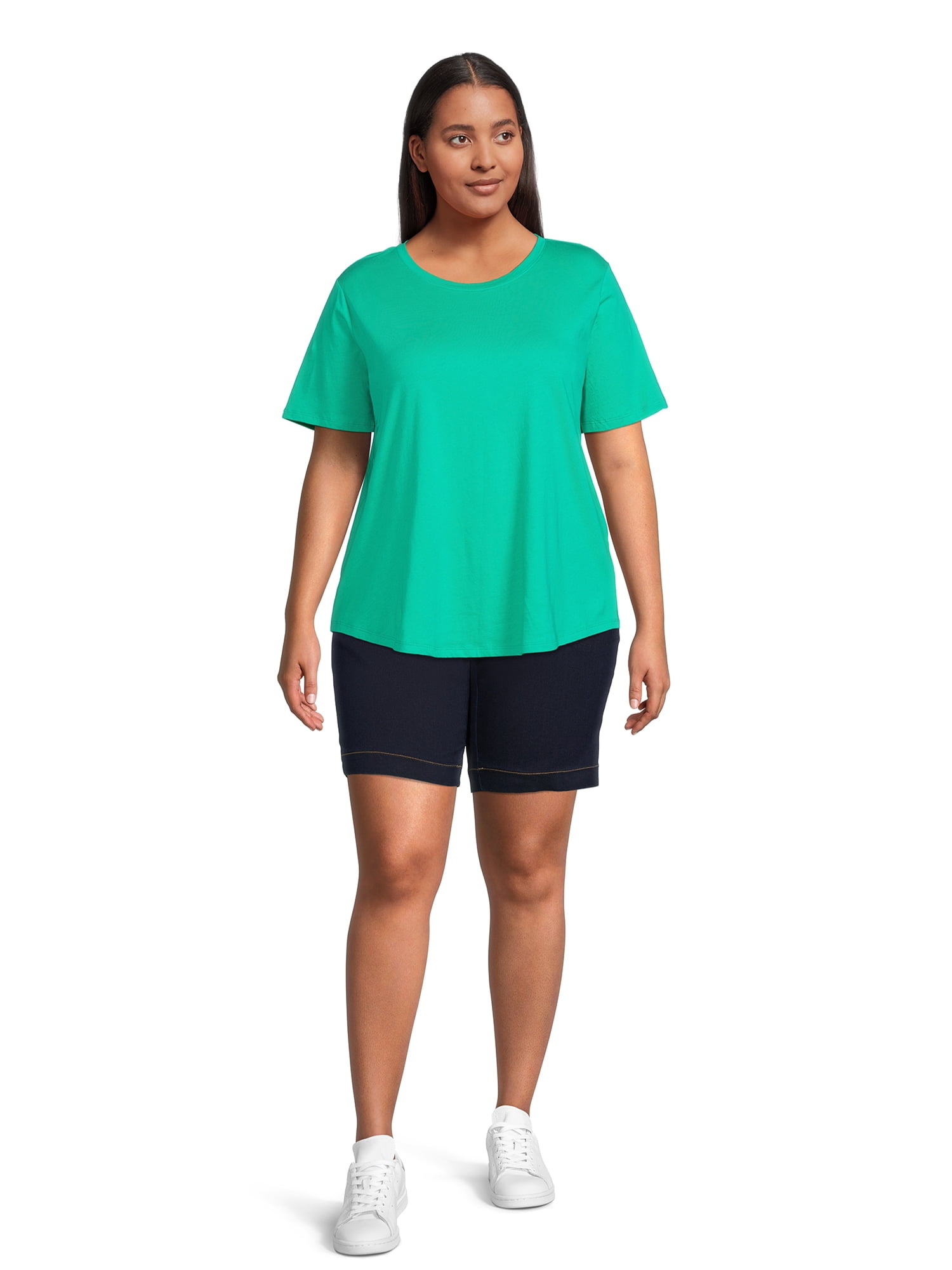 JMS Just My Size by Hanes Women's Plus Size Pull On Shorts with Pockets, Single and 2-Pack, 9” Inseam, Sizes 0X-4X