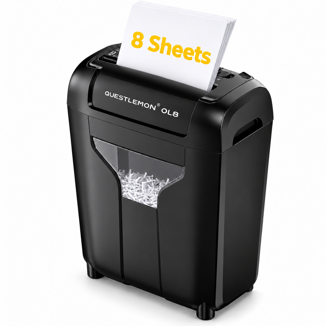 QUESTLEMON 8-Sheet Cross-Cut Paper Shredder with 4-Gallon Bin photo 1