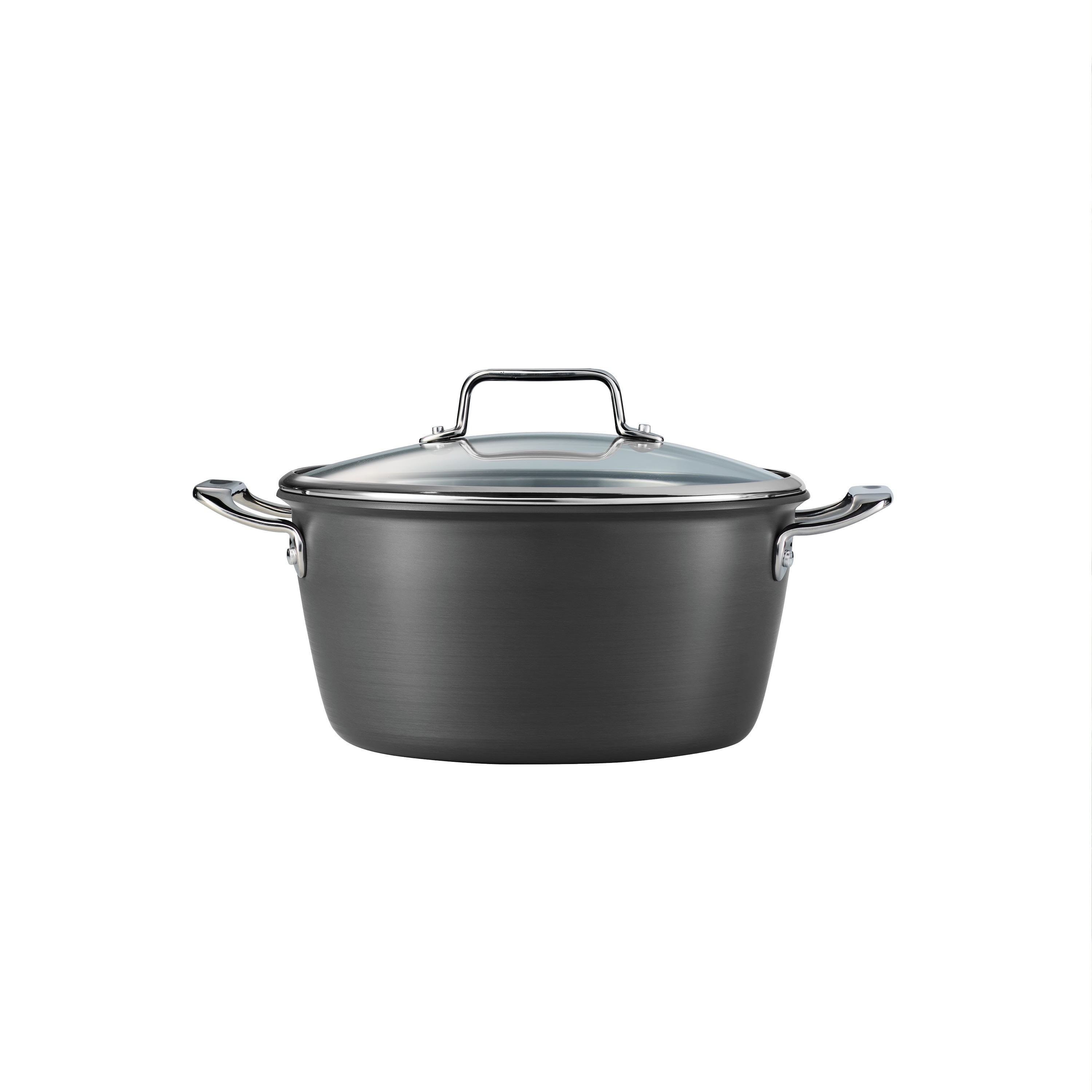 5.5 Qt Enameled Cast Iron Round Dutch Oven - Matte Black with Gold  Stainless Steel Knob - Tramontina US
