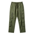 thumbnail image 5 of COSFO Men Cargo Pants Tactical Waterproof 6 Pockets Hiking Pants Relaxed Fit Drawstring Straight Leg Work Solid Mens Pants, 5 of 7