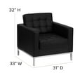 thumbnail image 6 of Flash Furniture HERCULES Lacey Series Contemporary Black LeatherSoft Chair with Stainless Steel Frame, 6 of 11