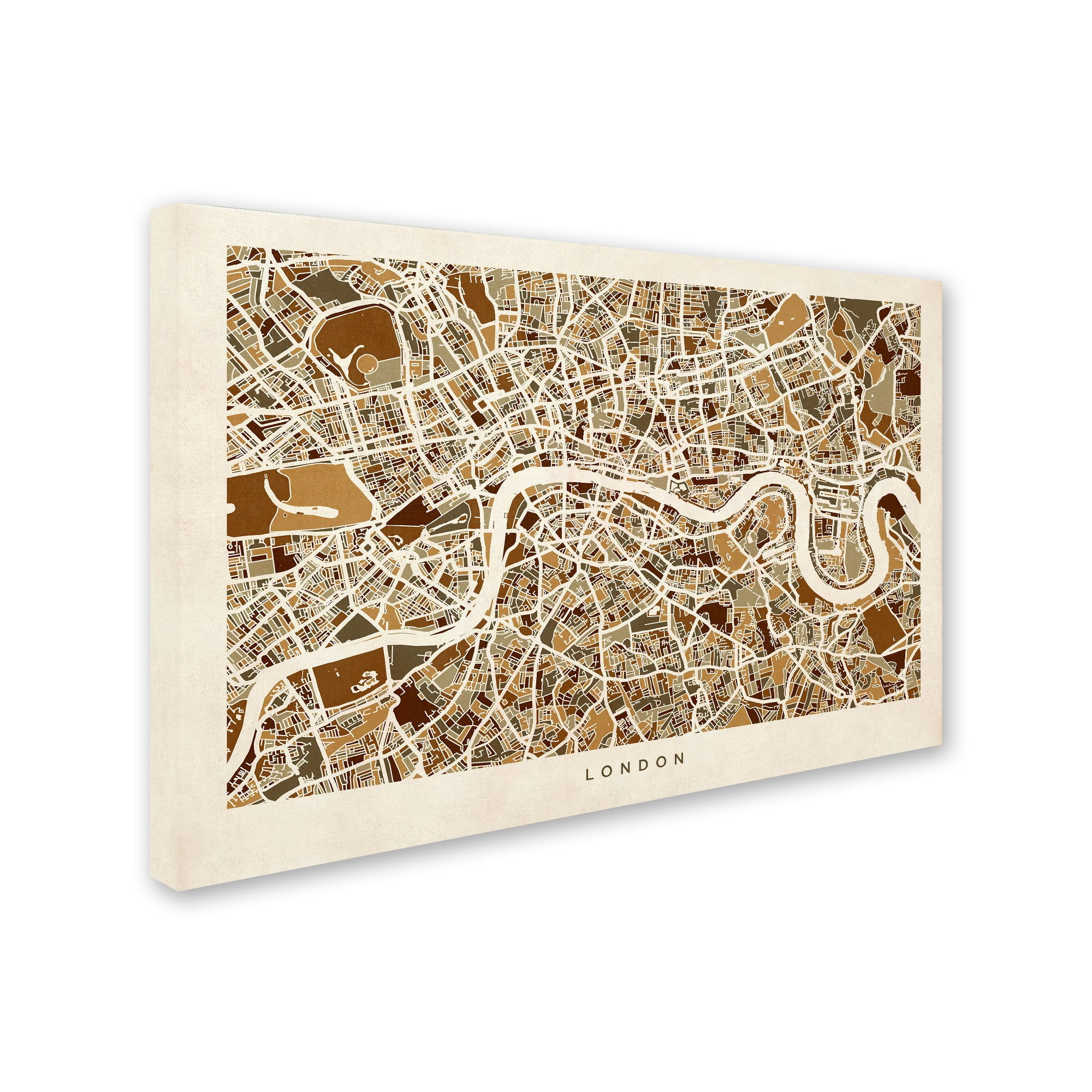 Trademark Fine Art "London England Street Map 2" Canvas Art by Michael Tompsett
