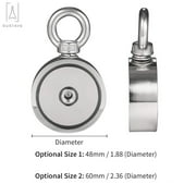 Gustave Double Sided Fishing Magnet 600LBs Pull Strong Magnets Heavy Duty Neodymium Rare Earth Magnet Thick Eyebolt with 10M Rope for Treasure Hunt River Lake Fishing