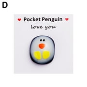 Pocket penguin, cute animal gifts, thinking of you, hug, Glass Fused H6N0
