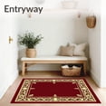 thumbnail image 3 of ODIKA 8'x10' Machine Washable Non-Slip Area Rug, Opulent Rococo Vinework with Twisted Laurel and Festooned Emblems High Traffic Rug with Pad, Red, 604349, 3 of 8