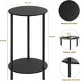 thumbnail image 2 of Small Round Side Table, 2 Tiers Farmhouse End Tables, Set of 2 Accent Tables for Small Spaces, Black, 2 of 7