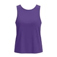 thumbnail image 4 of oqasdz Womens T Shirts Crew Neck Solid Color Sleeveless Soft Tank Blouse with Hollow Detail for Ladies Daily Wear Casual Outdoor T-Shirt, 4 of 7