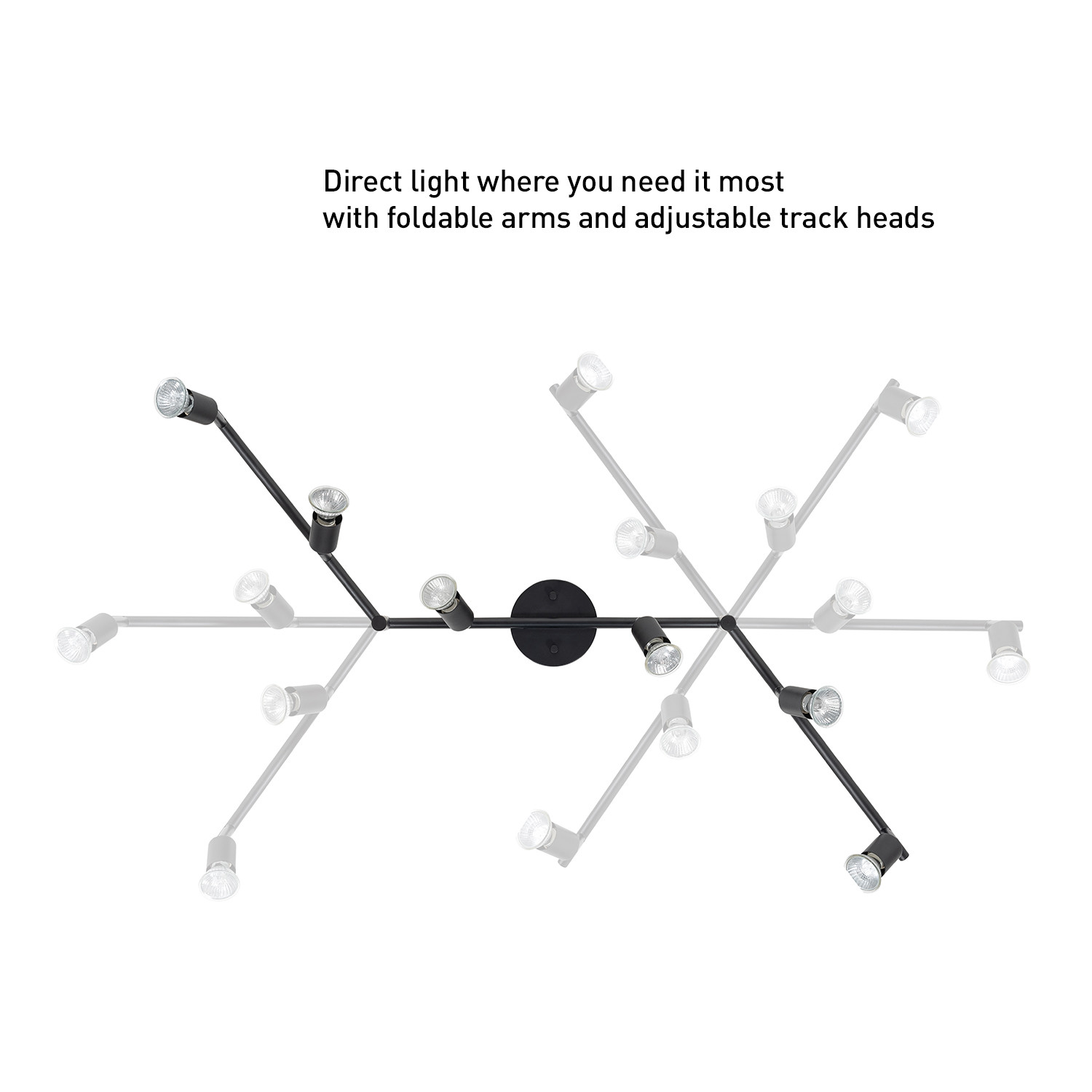 Globe Electric Payton 6-Light Painted Black Foldable Track Lighting Kit, 59693