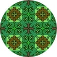 thumbnail image 1 of Ahgly Company Machine Washable Indoor Round Transitional Dark Forest Green Area Rugs, 4' Round, 1 of 7