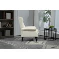 thumbnail image 2 of Modern Accent Chair, Velvet Armchair with Removable Cushion, Lounge Reading Chair with Sturdy Wood Legs for Living Room Bedroom, 2 of 9