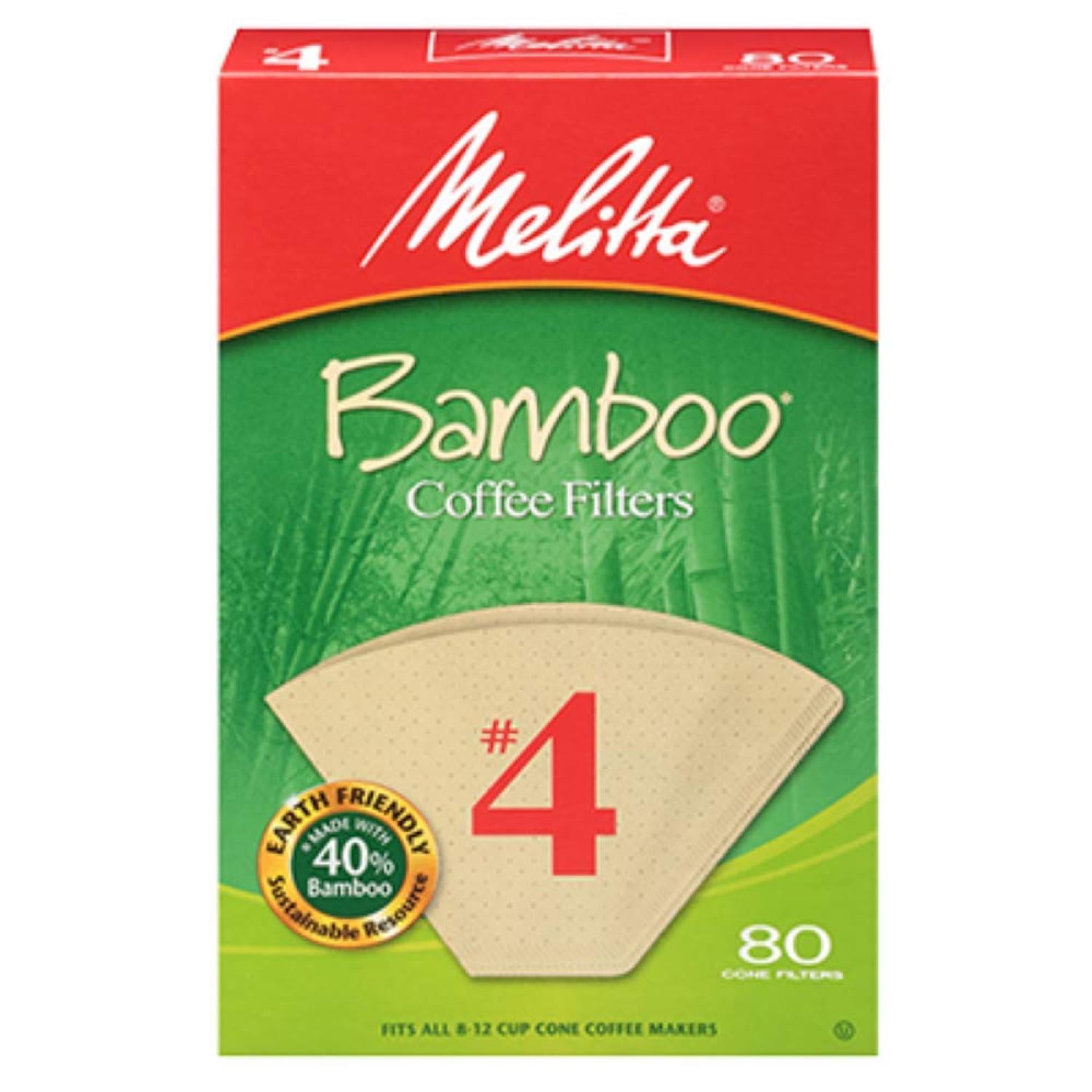HetayC Bamboo Coffee Filters, Bamboo No 4, 80Count Boxes (Pack of 2