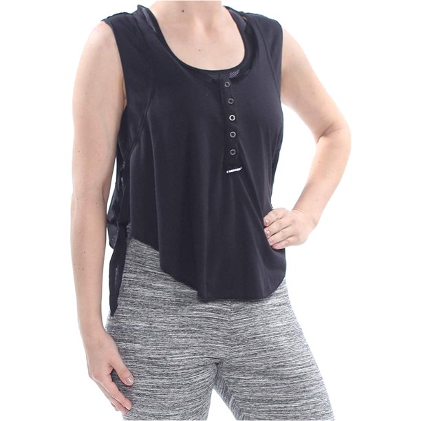 Free People - Camiseta sin mangas para mujer, color negro, talla mediana Free People Camiseta sin mangas