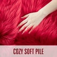 thumbnail image 4 of YJ.GWL Soft Fluffy Rugs Faux Sheepskin Area Rug for Living Room Bedroom Plush Carpet Nursery Floor Mat Home Decor,4'x6',Red, 4 of 6