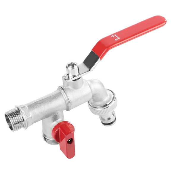 Single Handle 1/2 Brass Faucet, Double Valve Water Tap, Brass Resistant To Corrosion Garden For Home Kitchen Office