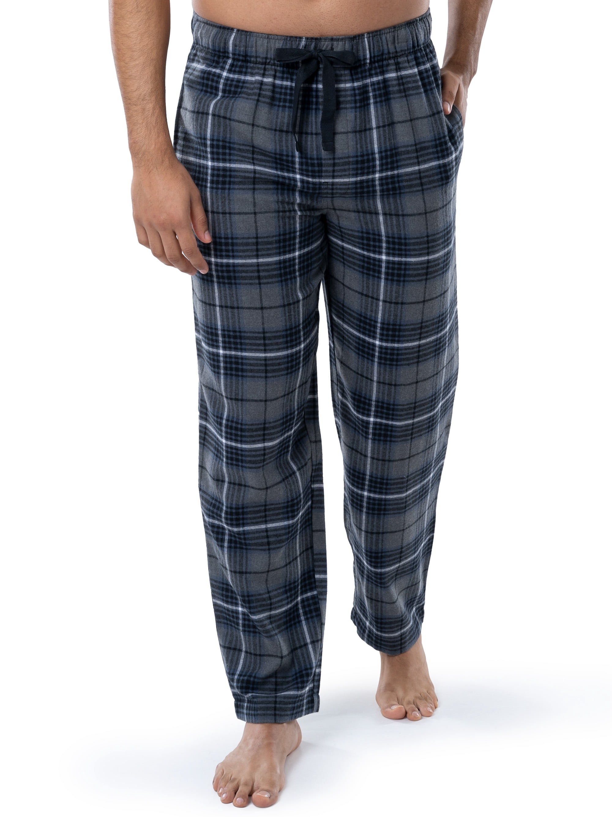 Fruit of the Loom Men's Jersey Knit Top and Flannel Pajama Pants Set, 2-Piece, Sizes S-5XL