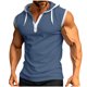 thumbnail image 2 of pstuiky Camisetas sin mangas para hombre, Blusa sin mangas con capucha y cuello redondo para hombre, con botones y parches de fitness de color Chaleco de hombre s, 2 of 7