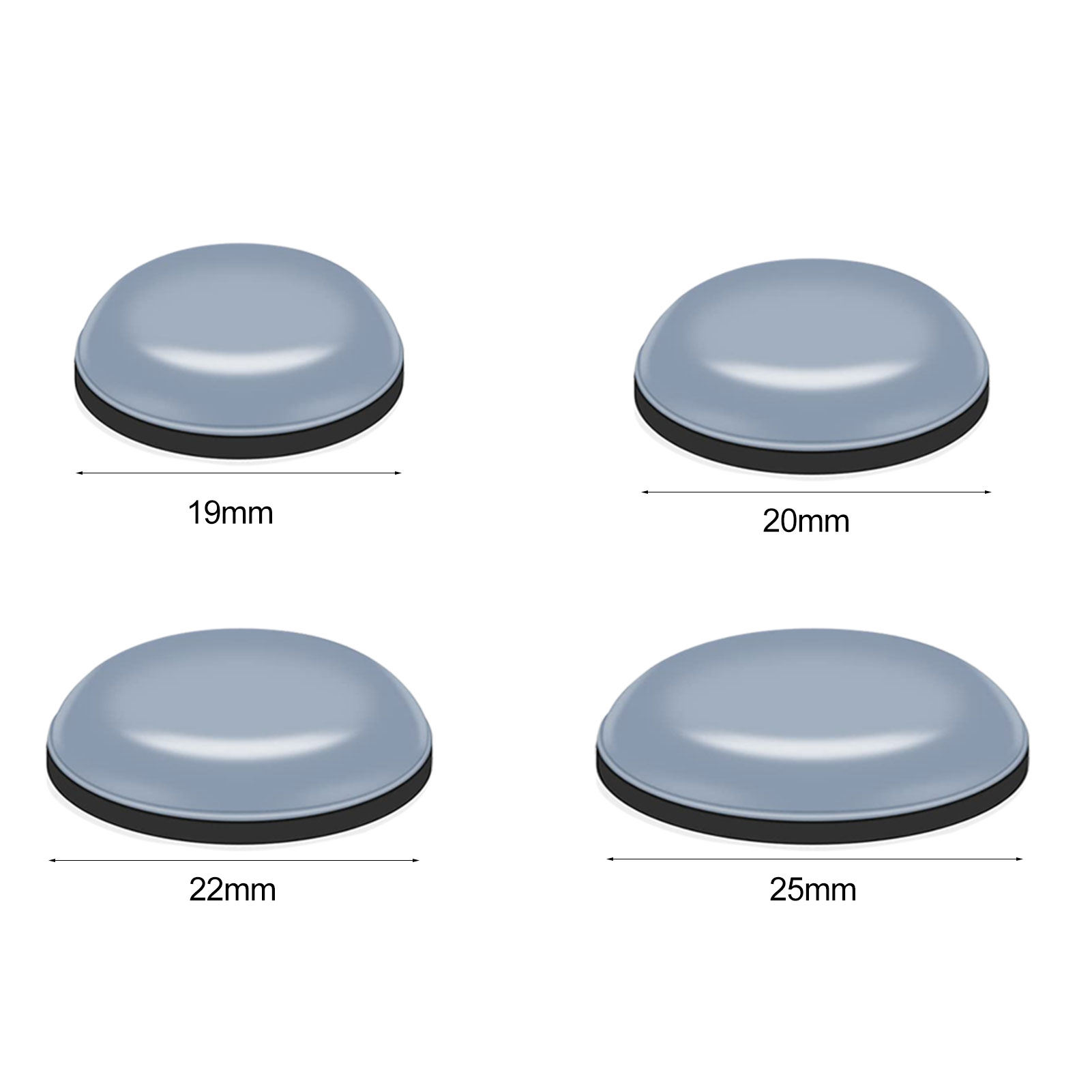 Kitchen Appliance Sliders 12 Pack – Self-Adhesive Teflon Furniture Glides For Coffee Makers, Air Fryers, Pressure Cookers (22mm)