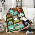 thumbnail image 5 of Camping Blanket Retro Bus Camper Decor Sherpa Blanket Happy Camping Soft Plush Fluffy Blankets Camper Bedding for Bed Sofa Couch Camping Gifts 50x60, 5 of 5