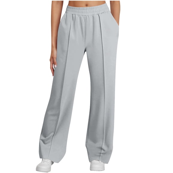 Maplenight Womens Baggy Sweatpants Drawstring Wide Leg Sweatpant with Pockets Elastic High Waisted Vacation Travel Lounge Pants