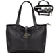 thumbnail image 1 of Bolso de mano Timcorr mujer negro grande PU con bolsillo cremallera para computadora portátil, 1 of 8