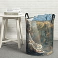 thumbnail image 7 of KLL Forest Meditating White Tiger Waterproof Foldable Laundry Hamper Bucket with Handles for Storage Bin,Kids Room,Home Organizer (Medium ), 7 of 7
