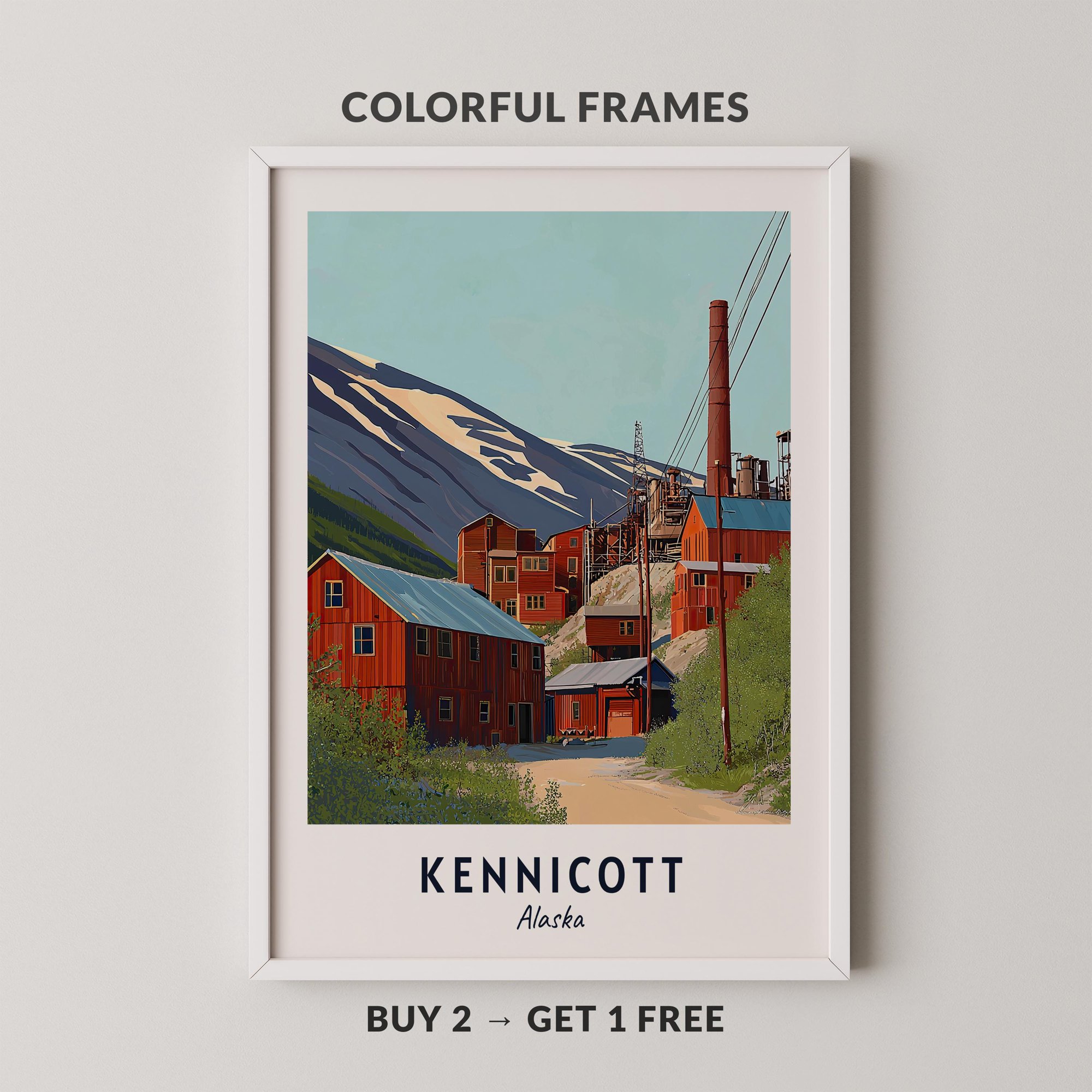 Kennicott Travel Alaska City Cityscape Poster , Poster Print Only