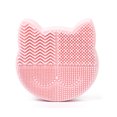 thumbnail image 1 of 2 in 1 Makeup Brush Cleaning Mat with Brush Drying Holder, Silicone Cat Shaped Brush Cleaner Pad include Cosmetic Brush Organizer Rack, Portable Washing Tool for Makeup, 1 of 9