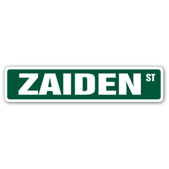 ZAIDEN Street Sign Childrens Name Room Sign | Indoor/Outdoor |  30" Wide