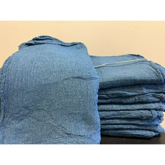 1000 PIECES NEW BLUE INDUSTRIAL SHOP RAGS CLEANING TOWELS 13x14 inches