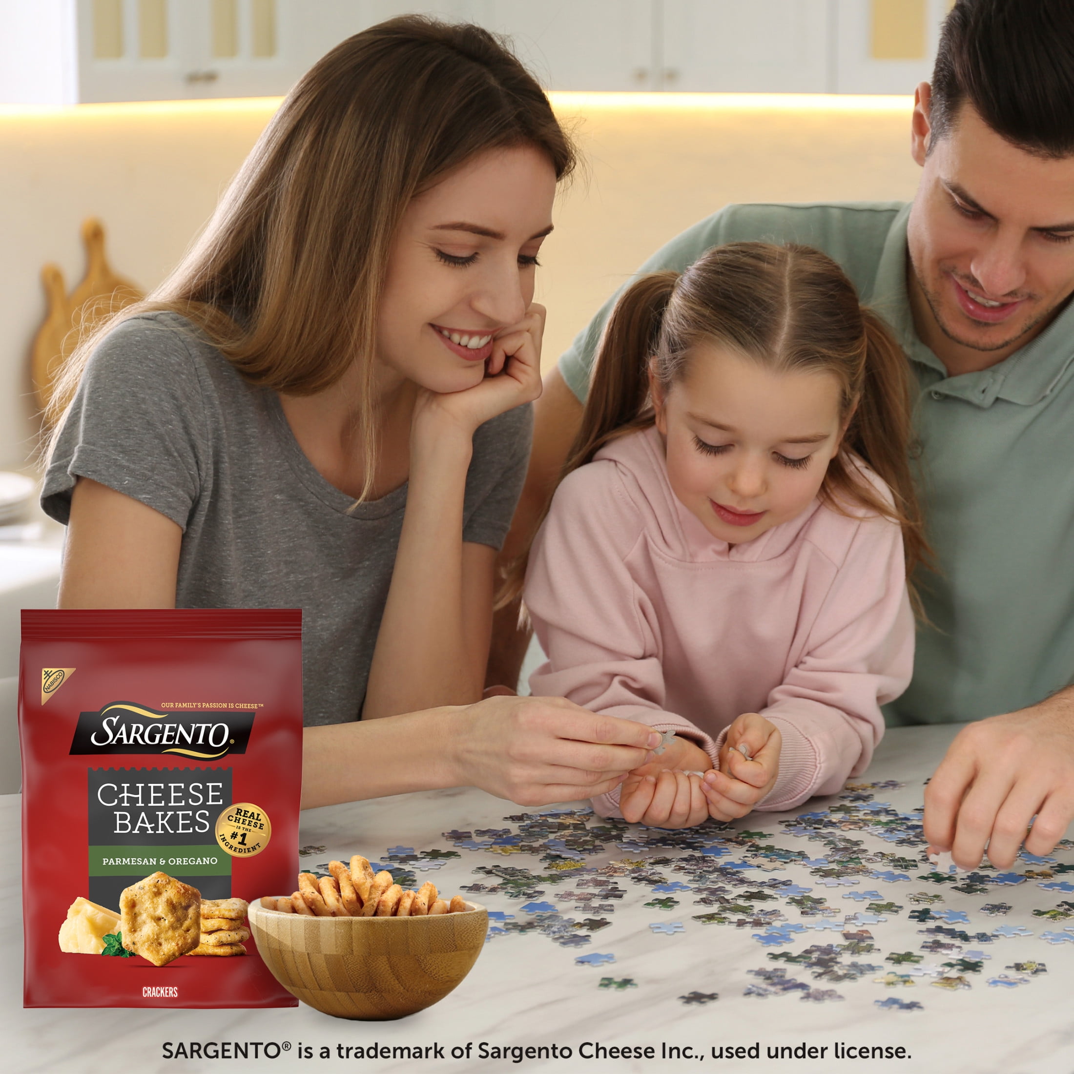 (3 pack) Sargento® Cheese Bakes Parmesan and Oregano Crackers, Cheese Crackers, Lunch Snacks, 4.5 oz