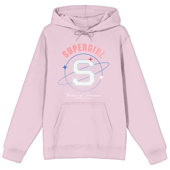 Supergirl Women of Tomorrow Logo Women's Pink Graphic Hoodie-Medium