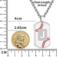 thumbnail image 6 of Baseball Initial A-Z Letter Necklace Dog Tag for Men Son Boyfriend Stainless Steel Pendant Sports Athletes Jewelry Gifts 24 Inch Chain, 6 of 6